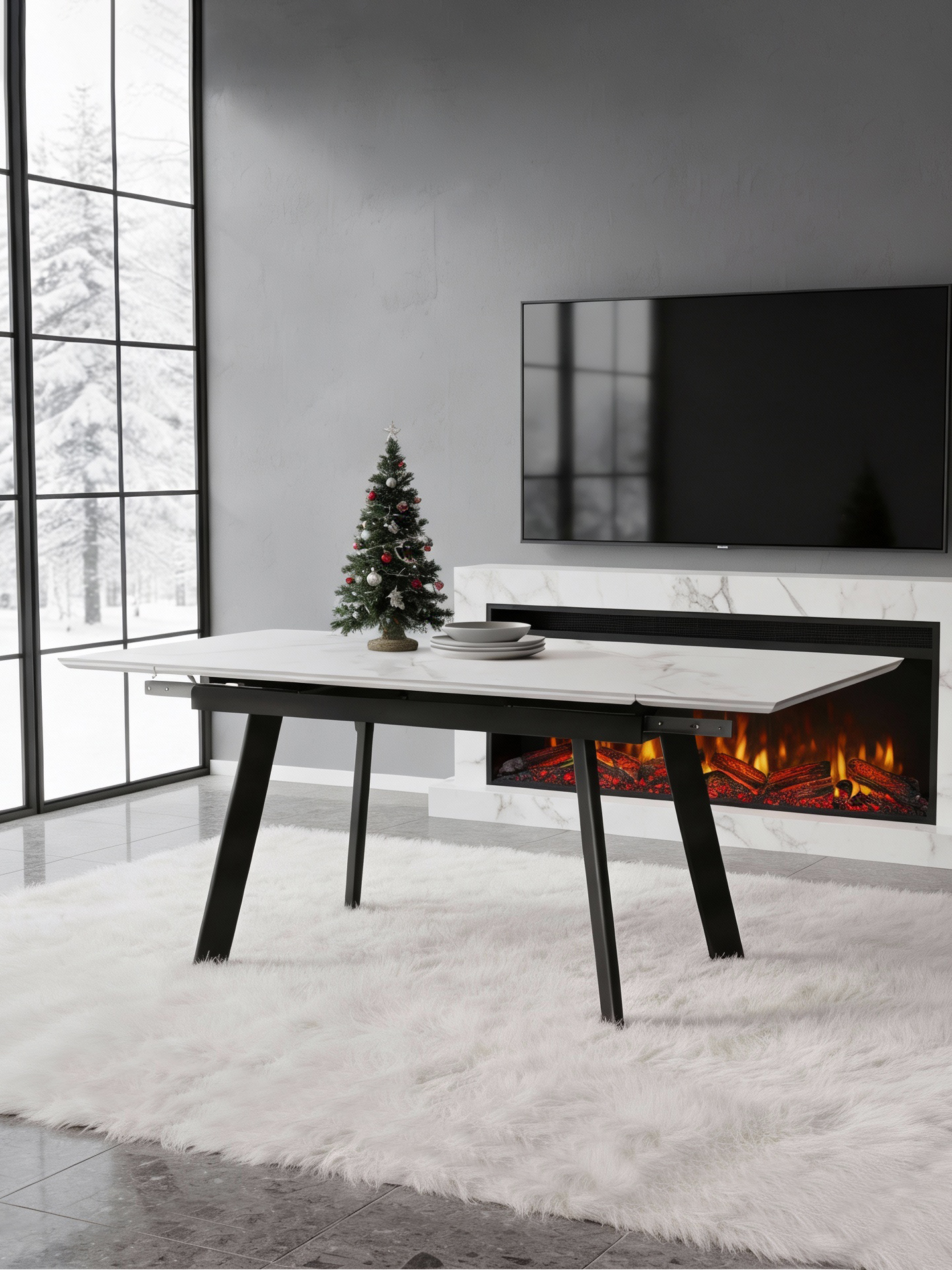Стол "Рикон" 1200*800 (ноги профиль 60*30) с керамогранитной столешницей            